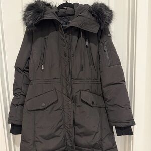 BCBGMaxAzria Black Puffer Coat with Hood NWT